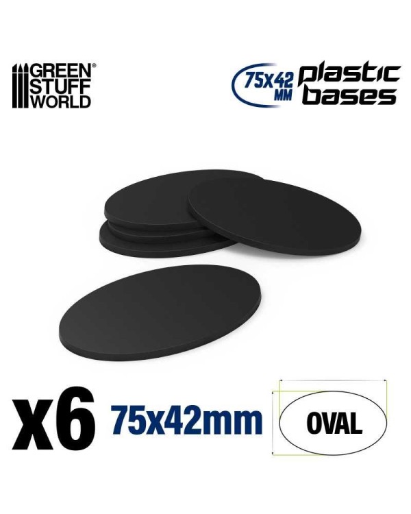PLASTIC OVAL BASE 75X42MM X6