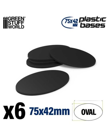 PLASTIC OVAL BASE 75X42MM X6