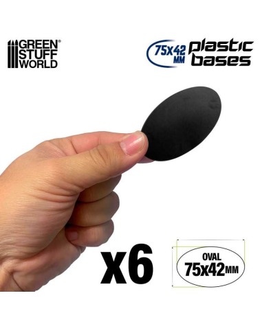 PLASTIC OVAL BASE 75X42MM X6