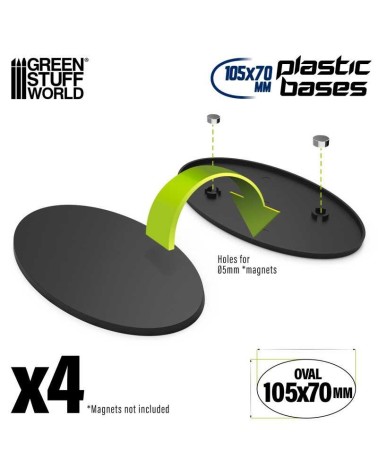 PLASTIC OVAL BASE 105X70MM X4