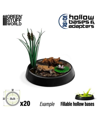 PLASTIC ROUND BASE ADAPTOR 25MM TO 32MM X20