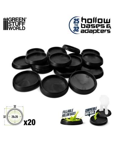 PLASTIC ROUND BASE ADAPTOR 25MM TO 32MM X20