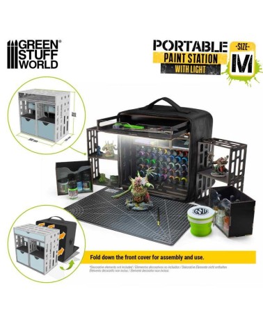 PORTABLE PAINT STATION WITH LIGHT M GREEN STUFF