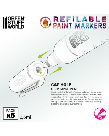 REFILLABLE PAINT MARKERS 2 X5