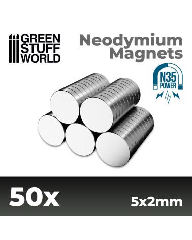 NEODYMIUM MAGNETS 5x2mm - SET X50 (N35)