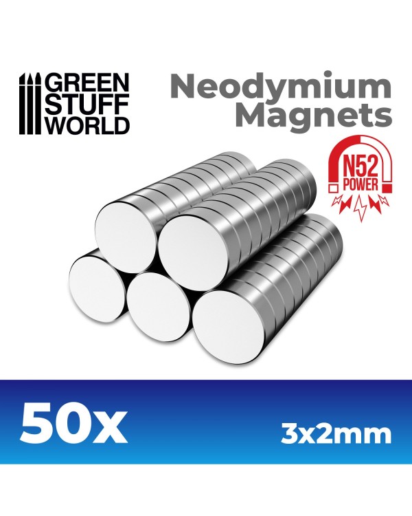 NEODYMIUM MAGNETS 3x2mm - SET X50 (N52)