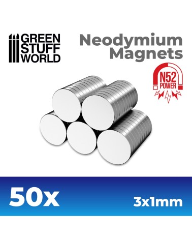 NEODYMIUM MAGNETS 3x1mm - SET X50 (N52)