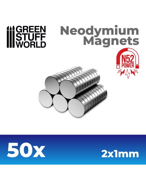 NEODYMIUM MAGNETS 2x1mm - SET X50 (N52)