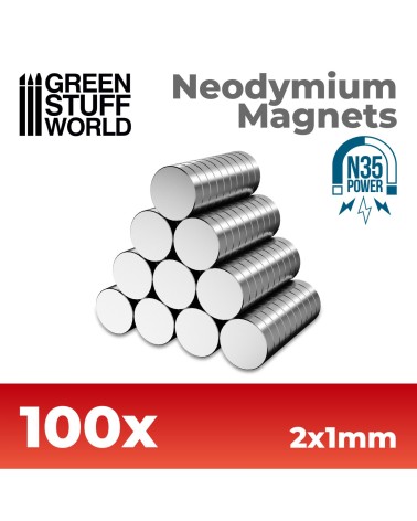 NEODYMIUM MAGNETS 2x1mm - SET X100 (N35)