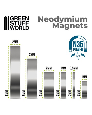 NEODYMIUM MAGNETS 2x1mm - SET X50 (N35)