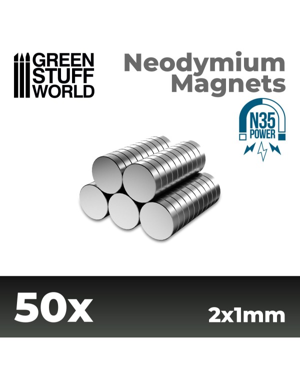 NEODYMIUM MAGNETS 2x1mm - SET X50 (N35)