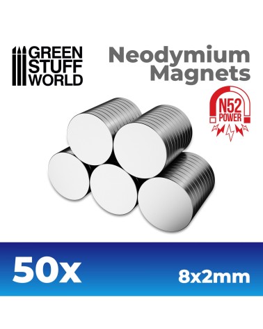 NEODYMIUM MAGNETS 8x2mm - SET X50 (N52)