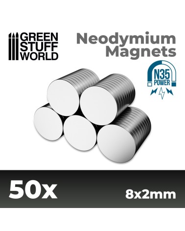 NEODYMIUM MAGNETS 8x2mm - SET X50 (N35)