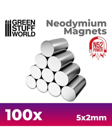 NEODYMIUM MAGNETS 5x2mm - SET X100 (N52)