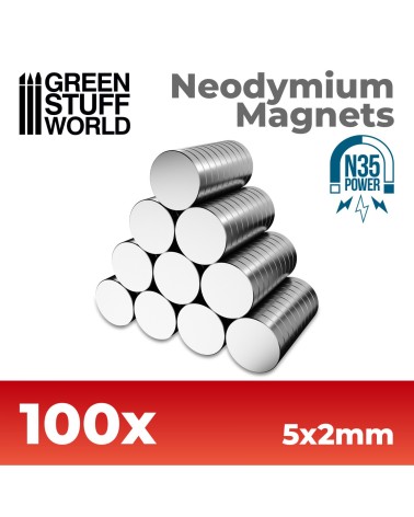 NEODYMIUM MAGNETS 5x2mm - SET X100 (N35)