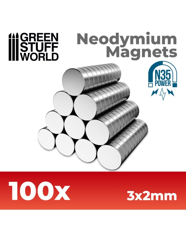 NEODYMIUM MAGNETS 3x2mm - SET X100 (N35)