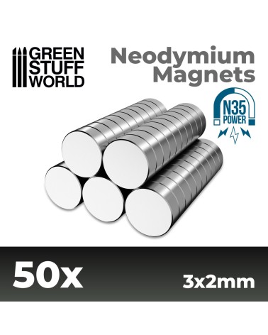 NEODYMIUM MAGNETS 3x2mm - SET X50 (N35)