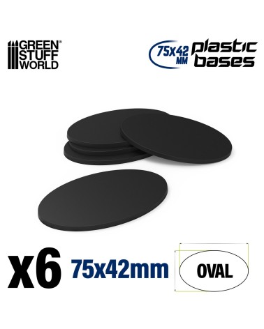 PLASTIC OVAL BASE 75X42MM X6 | Comprar en Troll Cave