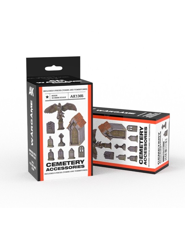 CEMETERY ACCESORIES – SCENOGRAPHY WARGAME SET -100% POLYURETHANE RESIN COMPATIBLE WITH 30-35MM SCALE