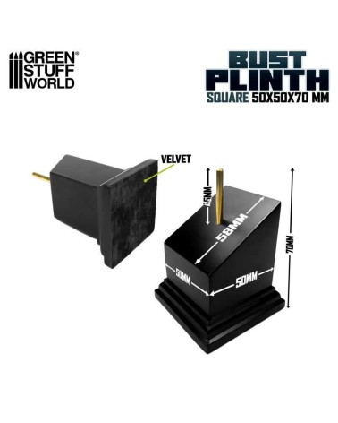 BUST PLINTH SQUARE 5X5 BLACK