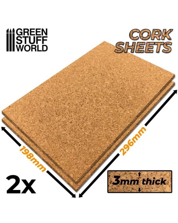 CORK SHEETS X2 3MM