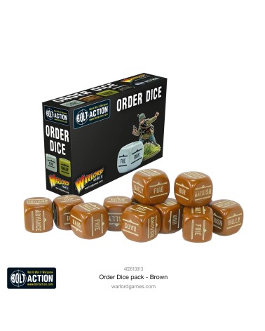BOLT ACTION: ORDERS DICE PACK BROWN
