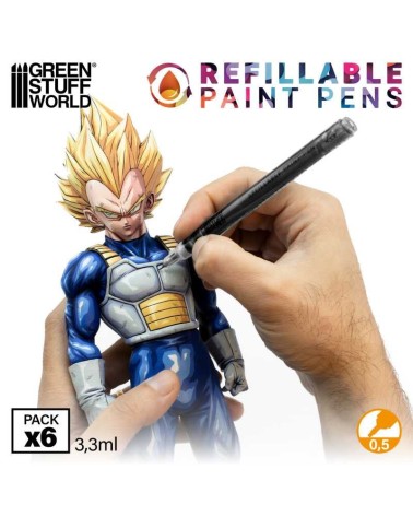 REFILLABLE PAINTS PENS 0.5 X6