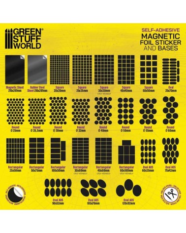 SELF-ADHESIVE MAGNETIC BASES SQUARE 20X20MM X126
