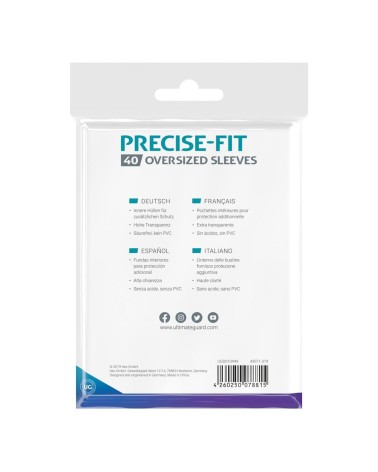 ULTIMATE GUARD PRECISE-FIT SLEEVES TAMAÑO OVERSIZED TRANSPARENTE (40)