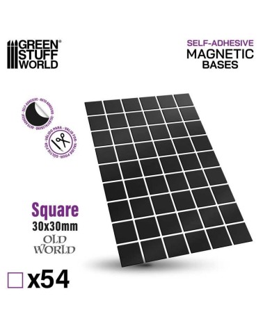 SELF-ADHESIVE MAGNETIC BASES SQUARE 30X30MM X54