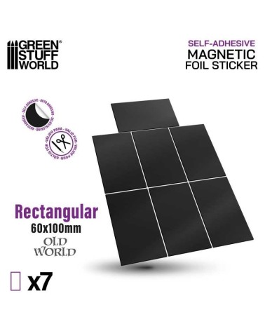 SELF-ADHESIVE MAGNETIC BASES RECTANGULAR 60X100MM X6