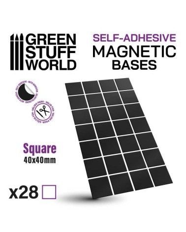 SELF-ADHESIVE MAGNETIC BASES SQUARE 40X40MM X28