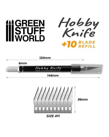 BLACK HOBBY KNIFE WITH SPARE BLADES
